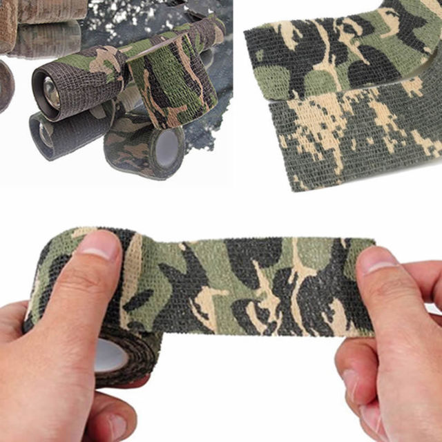 Camo Stealth Tape Self-adhesive Non-woven 5cmx4.5m Camouflage Wrap Rifle Hunting Shooting Tape Waterproof - Gizmoway