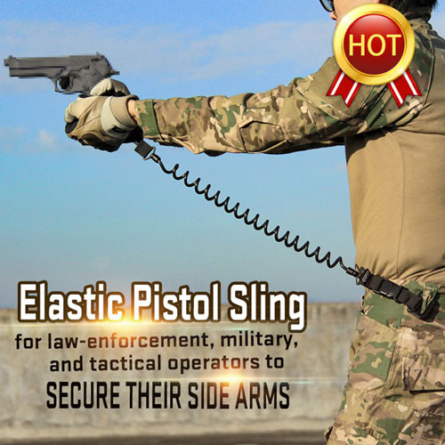 Pistol Lanyard Sling Hand Gun Elastic Secure Gun Spring Sling With Belt Sports 