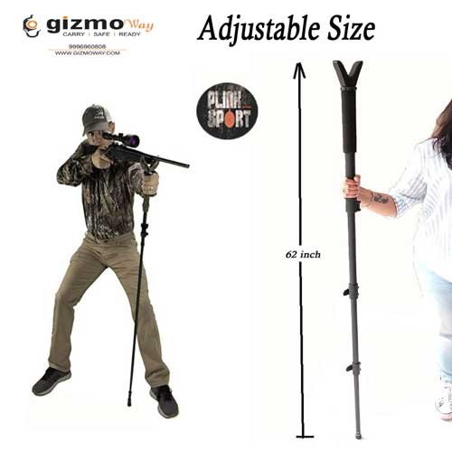 Nitehawk Adjustable Shooting Monopod / Walking Stick - Telescopic, Aluminum, For Air Rifles & Hunting