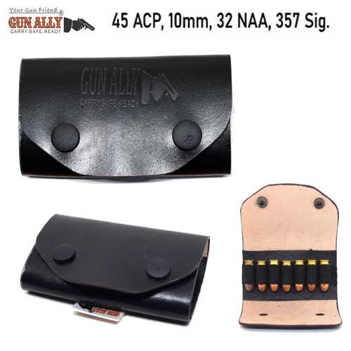 GunAlly Genuine Leather .45 Ammo Carry Pouch Portable & Durable Storage Solutio Gizmoway