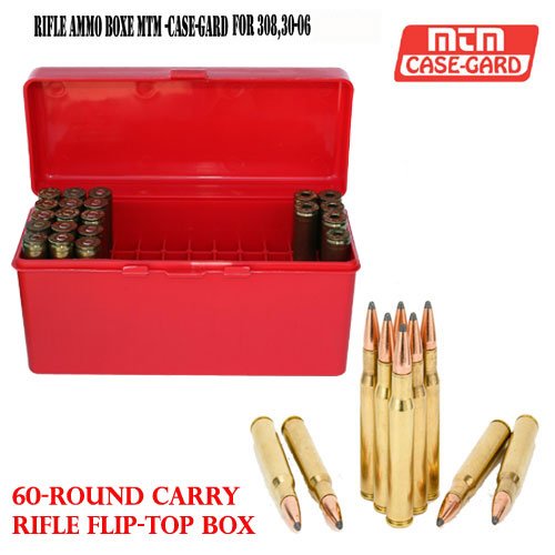 MTM Rifle Ammo Box RL6030 CaseGard 60Round Rifle FlipTop Box