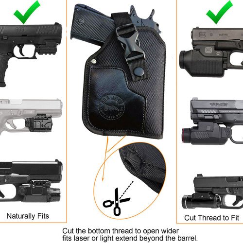 GunAlly Tactical OWB Holster Handgun Belt Holster for Gun with Laser or Light Attachment Fit